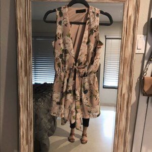 Floral Romper with deep plunging neckline